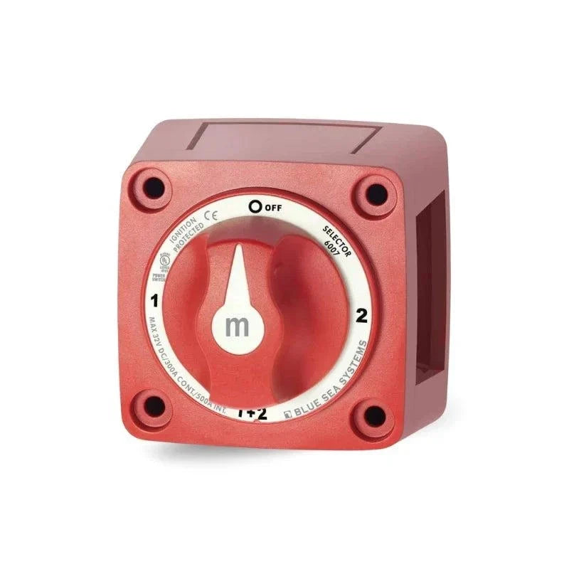 Blue Sea Systems 6007 selector switch shown as a manufacturer comparison; RCO sells an unbranded switch