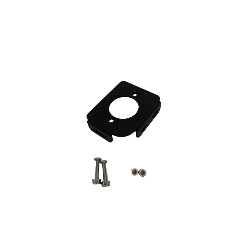 Black aluminum corner bracket for New Wire Marine 4701 breaker, fits Ranger/Triton/Nitro boats top view
