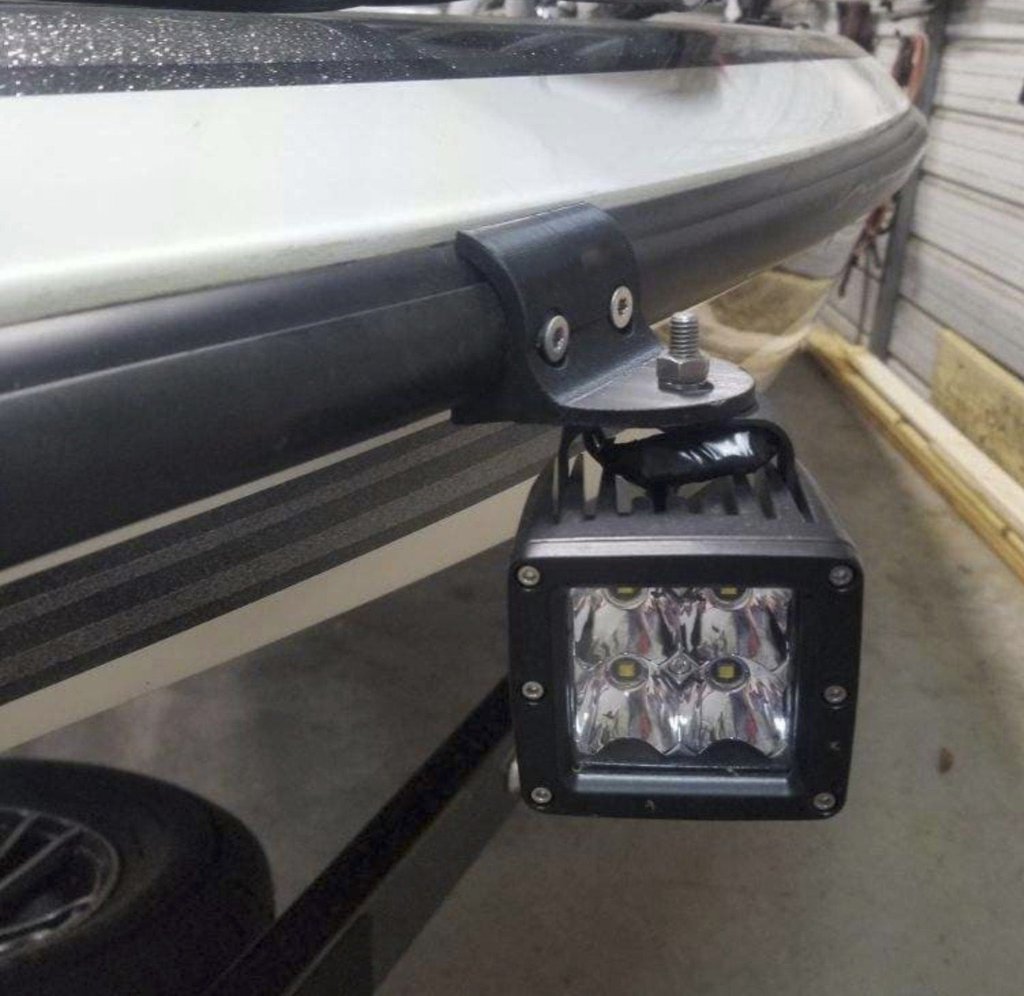 Bass Boat Headlight Mount - Rub Rail