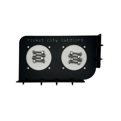 Caymas bass bass boat battery switch bracket mounting solution that fits CX18, CX19, CX20, CX21, XS20, and XS21 models.