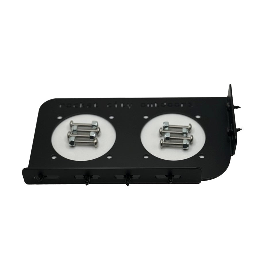 Caymas bass bass boat battery switch bracket mounting solution that fits CX18, CX19, CX20, CX21, XS20, and XS21 models.
