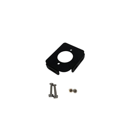 Egis 4701 Circuit Breaker Bracket in matte black coated metal, with a circular opening and included mounting fasteners