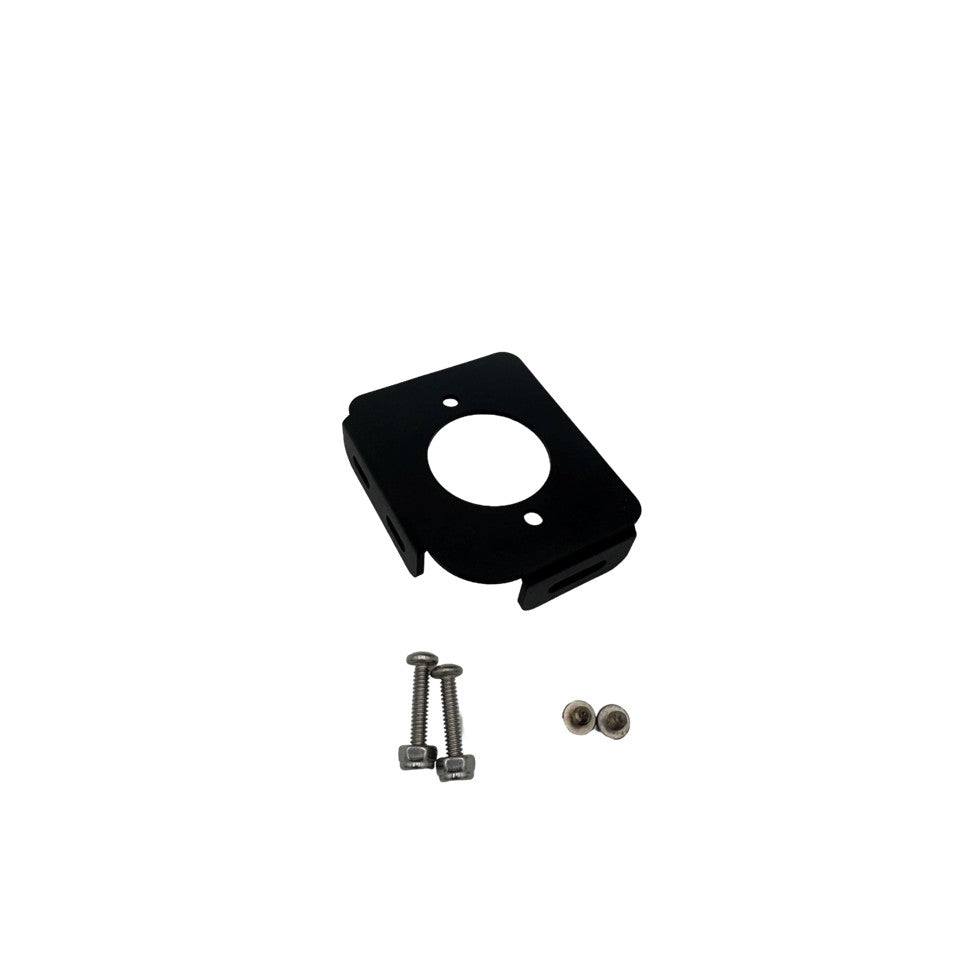 Egis 4701 Circuit Breaker Bracket in matte black coated metal with a large center opening, mounting holes, and included screws