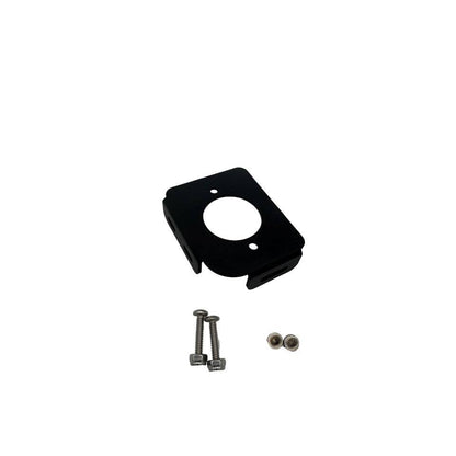 Egis 4701 Circuit Breaker Bracket in matte black coated metal with a large center opening, mounting holes, and included screws