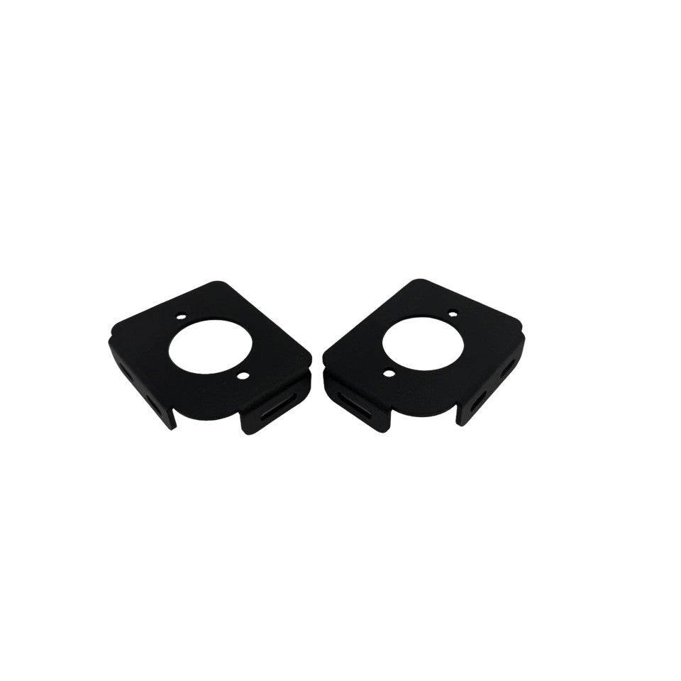 Egis 4701 Circuit Breaker Bracket, matte black metal mounting plates with large circular openings and small holes