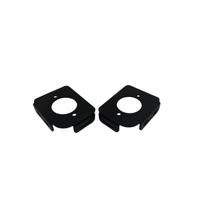 Egis 4701 Circuit Breaker Bracket, matte black metal mounting plates with large circular openings and small holes