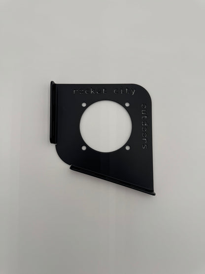 black metal Ranger Z Commanche R series trolling motor battery switch mounting bracket by rocket city outdoors