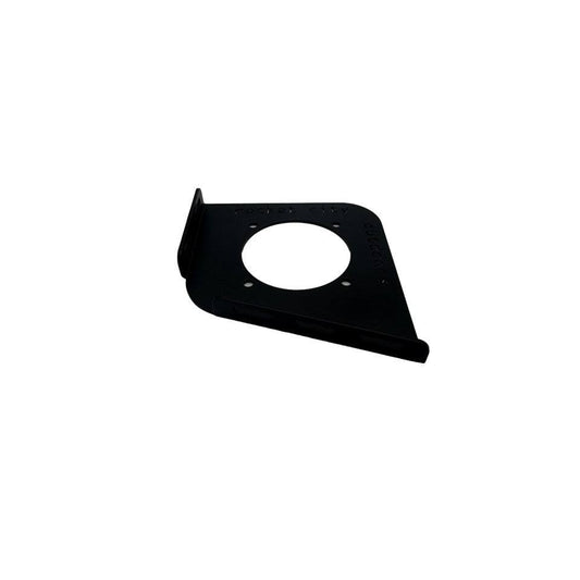 Ranger Trolling Motor Battery Switch bracket in matte black aluminum with a raised mounting flange and circular opening