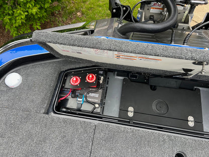 dual battery switch bracket on a ranger bass boat