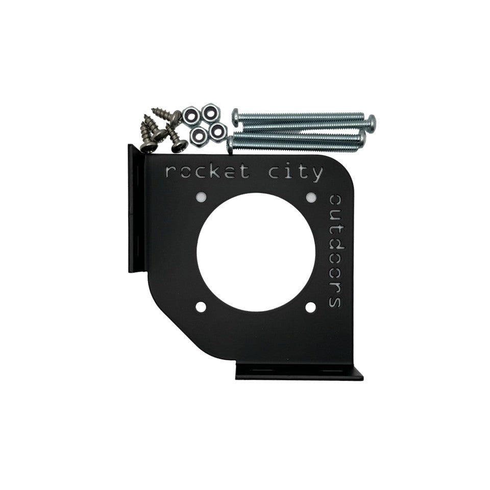 Black bass boat corner mounting bracket for battery disconnect switch’s on Ranger Triton and Nitro bass fishing boats