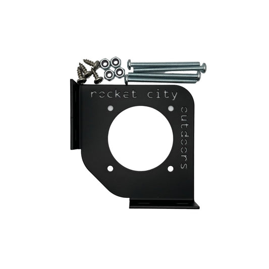 Black bass boat corner mounting bracket for battery disconnect switch’s on Ranger Triton and Nitro bass fishing boats