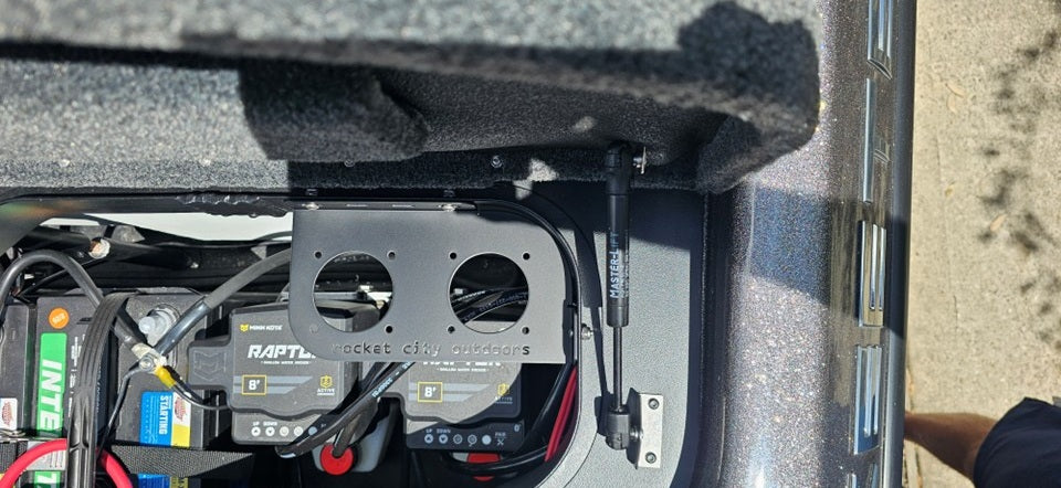 Skeeter ZXR or FXR bass boat dual battery switch or remote drain plug control corner mounting bracket 