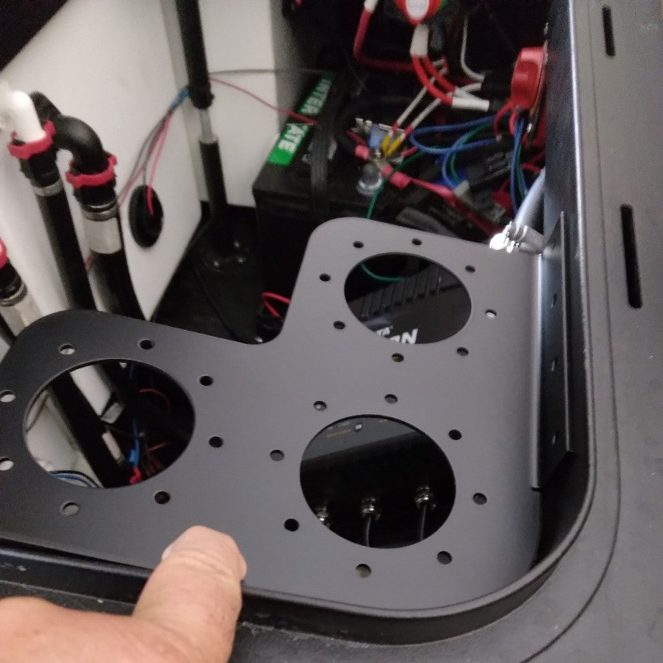 Skeeter ZX FX Bass Boat Three Battery Cutoff Switch Corner Bracket for Blue Sea Series M-series switches