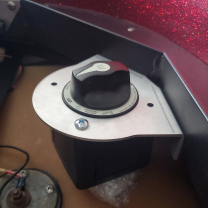 battery disconnect switch bracket made for early 2000's skeeter zx bass boat with a 140 degree corner in the bilge or battery compartment 