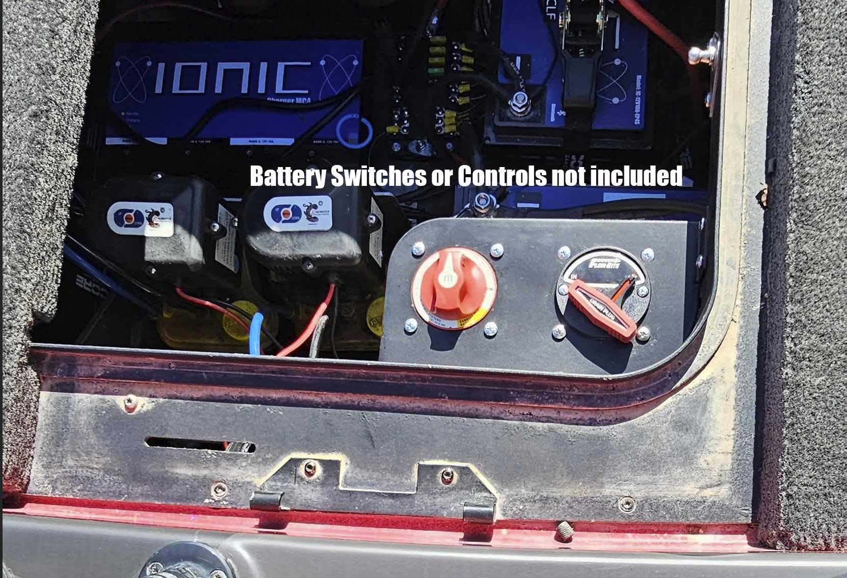 installed skeeter iclass zx fx bass boat electronics dual master battery disconnect cutoff kill switch mounting bracket 