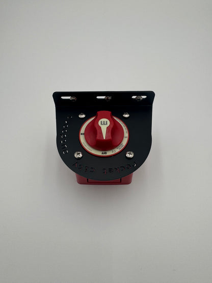 black powder coated aluminum non-corner mount universal generic battery switch bracket for Ranger nitro triton Phoenix caymas avid skeeter bass boats